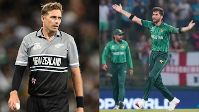 Shaheen breaks Southee's record of most T20I wickets in powerplay. (Picture Credit: AFP, AP)