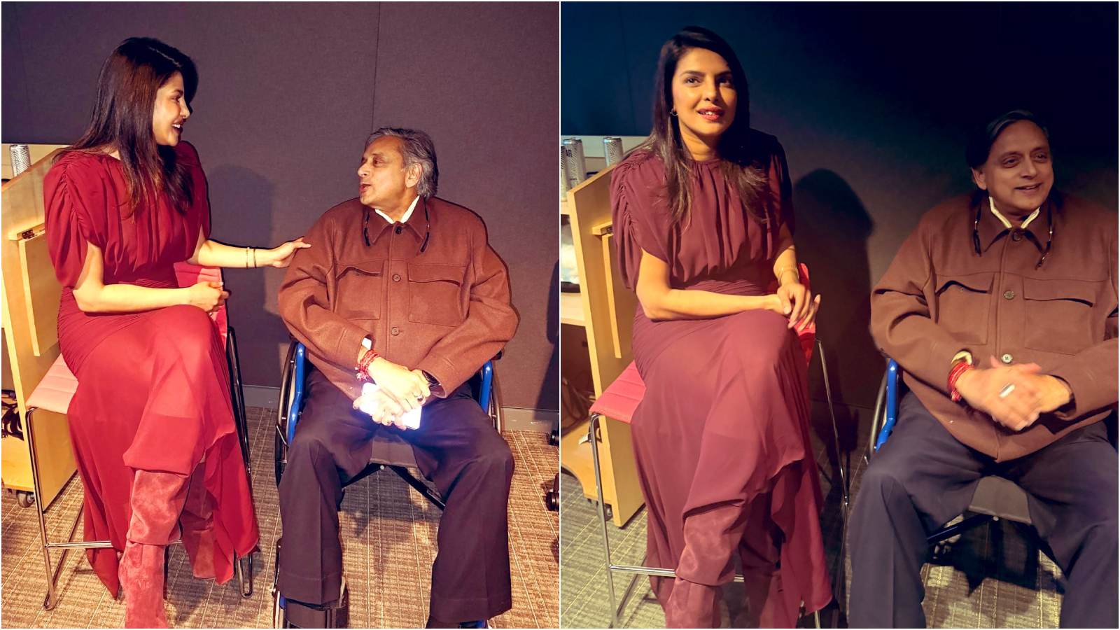 priyanka chopra burgundy dress Priyanka Chopra turned heads at the Bvlgari Serpenti Infinito exhibition in  Mumbai, wearing a burgundy metallic midi dress by Maticevski worth 1.67  lakh. Styled with diamond jewels, black stilettos, and soft glam
