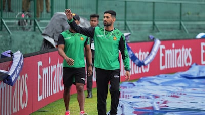 Zimbabwe captain Sikandar Raza during the washed out game vs Ireland.(AP)