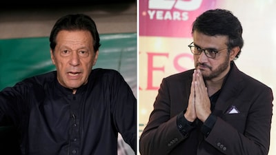 Former India captain Sourav Ganguly and former Pakistan captain Imran Khan (PTI)