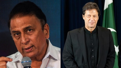 Sunil Gavaskar (L) and Imran Khan.