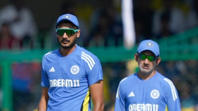 Axar Patel with Team India head coach Gautam Gambhir (PTI)