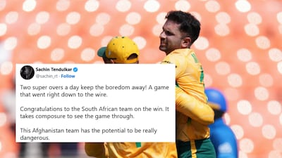 Sachin Tendulkar in awe as South Africa pip Afghanistan after two super overs (AP and X)