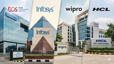 The IT sector's flagship stocks, including Tata Consultancy Services (TCS) and Infosys, have seen steep market corrections recently as investors reassess growth trajectories in the face of rapid advances in artificial intelligence. (AI-generated image)
