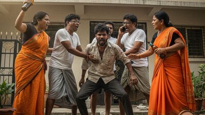 The noise drew other residents out of their homes. Within moments, the tables turned. Apartment residents gathered, confronted the accused, and allegedly assaulted them. Image: AI generated