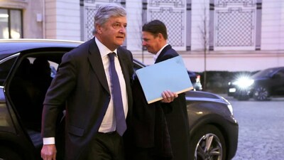 France's Junior Minister for Foreign Trade and Attractiveness Nicolas Forissier arrives to take part in a breakfast with ministers at the French Interior ministry Hotel de Beauvau in Paris, France, January 5, 2026. Thomas Samson/Pool via REUTERS