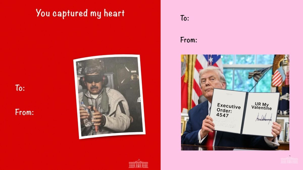 ‘You Captured My Heart’: White House Releases Valentine’s Day Cards Featuring Nicolas Maduro
