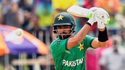 Pakistan's Babar Azam bats during the T20 World Cup cricket match between Netherlands and Pakistan in Colombo, Sri Lanka, Saturday, Feb. 7, 2026. (AP Photo/Eranga Jayawardena)