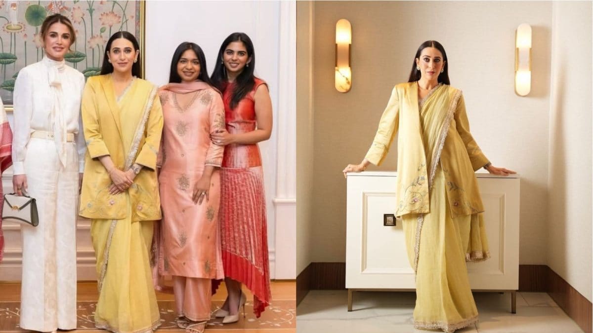 Karisma Kapoor Picks A Layered Butter Yellow Saree For Special Meeting With Queen Rania Of Jordan