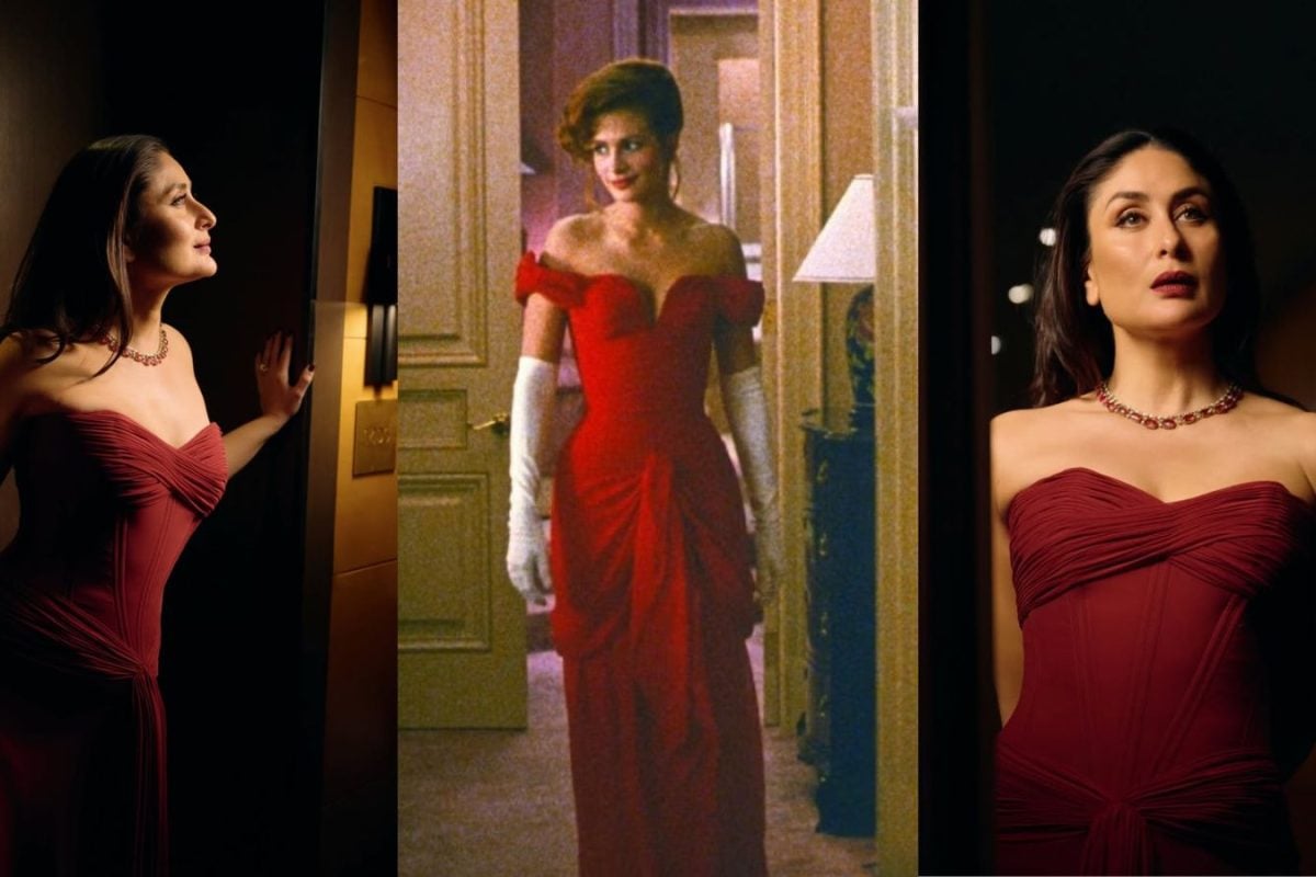 Kareena Kapoor’s Red Ruched Look Is A Love Letter To Julia Roberts’ Pretty Woman