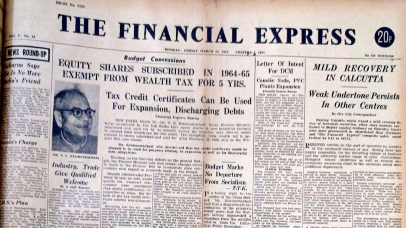  “Equity Shares Subscribed In 1964-65 Exempt From Wealth Tax For 5 Yrs.” Coverage explained how this move followed heavy taxation in earlier years. In 1966, The Financial Express reported on an increase in wealth tax. 