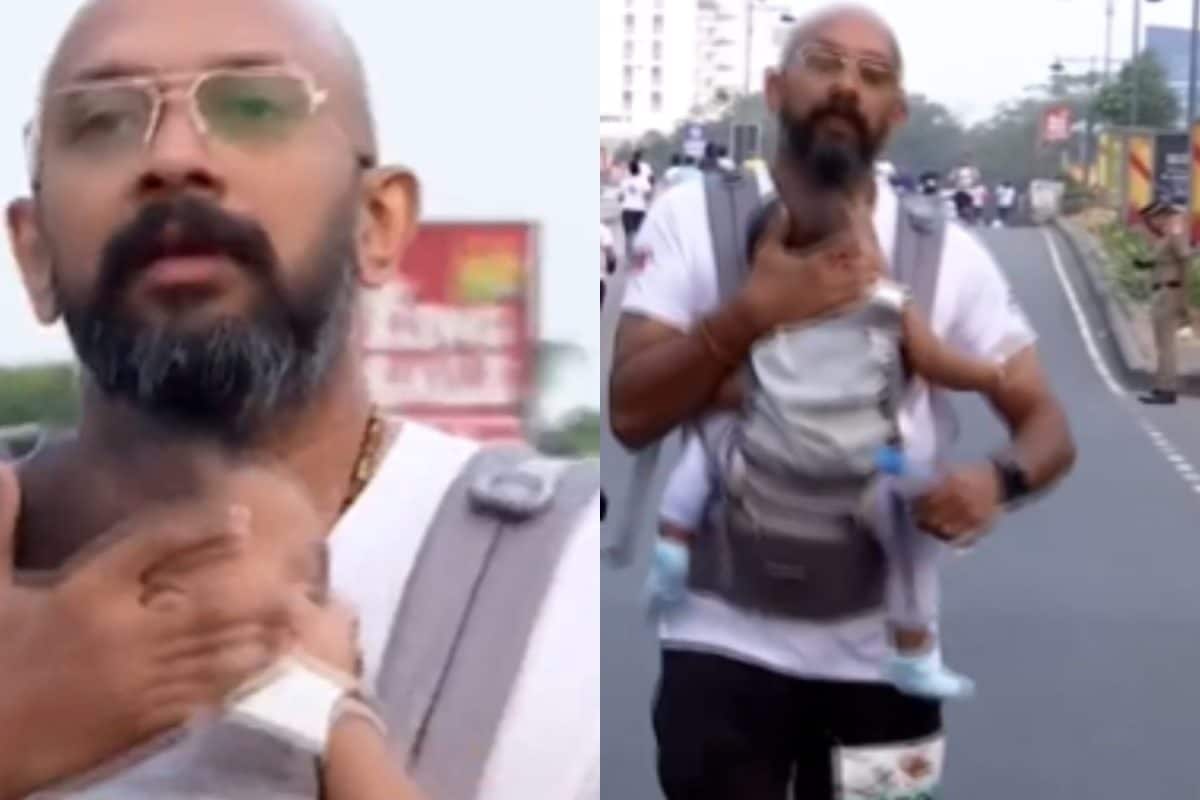 Kerala Dad Runs Marathon With Baby Strapped To Chest, But Internet Thinks ‘This Is Actually Inhuman’ | VIDEO