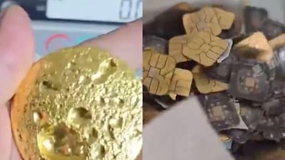A chinese man extracted 191g of gold from scrap SIM cards. | Image: X