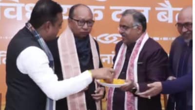 BJP leader Yumnam Khemchand Singh elected as the leader of the BJP's Manipur legislature party