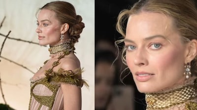 Margot Robbie's outfit for Wuthering Heights London premiere. (Photo Credit: Instagram/variety)