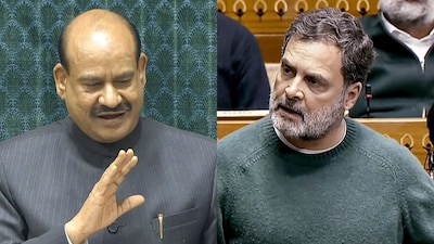 From a possible no-confidence motion against Lok Sabha Speaker Om Birla (L) by the opposition to Congress MP Rahul Gandhi's (R) "grievances", the situation in Parliament is fraught with uncertainty despite high-level meetings. (Image: PTI)