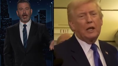 Jimmy Kimmel reacts on air after Donald Trump blasts Bad Bunny. (Photo Credit: YouTube)