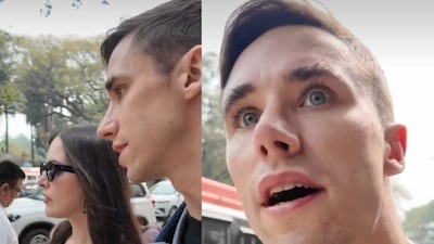 The couple seemed impressed by architecture of the city. (Photo Credit: Instagram/theveggiesontour)