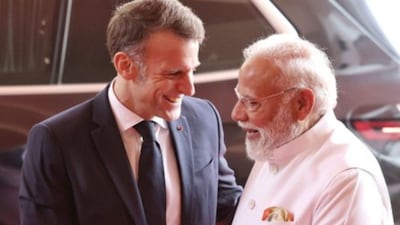 PM Modi with French President Emmanuel Macron. (Image: PMO)