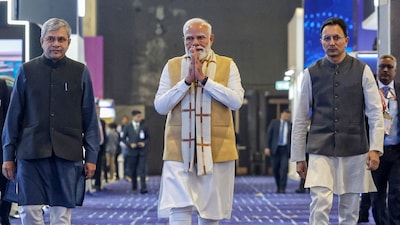 PM Narendra Modi during the inauguration of India AI Impact Expo, at Bharat Mandapam in New Delhi. (Image: PMO/PTI)