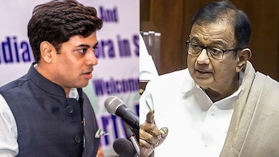 Shiv Sena's Shrikant Shinde (L) will be the youngest leader of a delegation. In sharp contrast, at the age of 80 years old, Congress leader and former finance minister P Chidambaram (R) will also be leading a group. (Image: PTI/File)