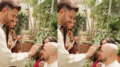 Hrithik Roshan attended the ceremony in a traditional kurta. (Photo Credit: Instagram)