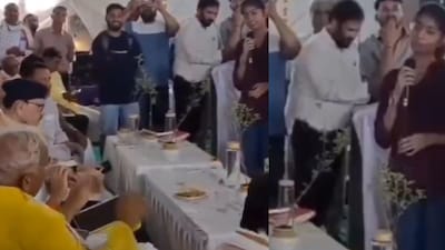 The woman eventually agreed to switch the language. (Photo Credit: X/@DrNimoYadav)