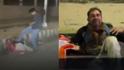 The elderly man cries after his son abandons him. (Photo Credit: X)