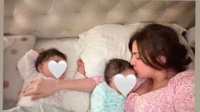 Shraddha Arya enjoyed a floating breakfast in the pool.