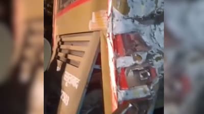 Remains of the vehicle after the fatal crash. (Photo: PTI)