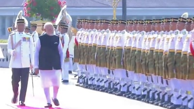 PM Modi received a ceremonial welcome and Guard of Honour at the Perdana Putra building in Kuala Lumpur. (ANI)