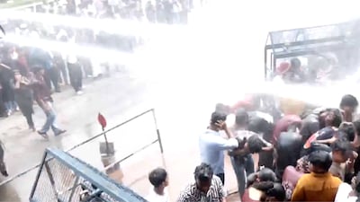 A visual from the protest site in Thiruvananthapuram (Image credit: X/@ANI)