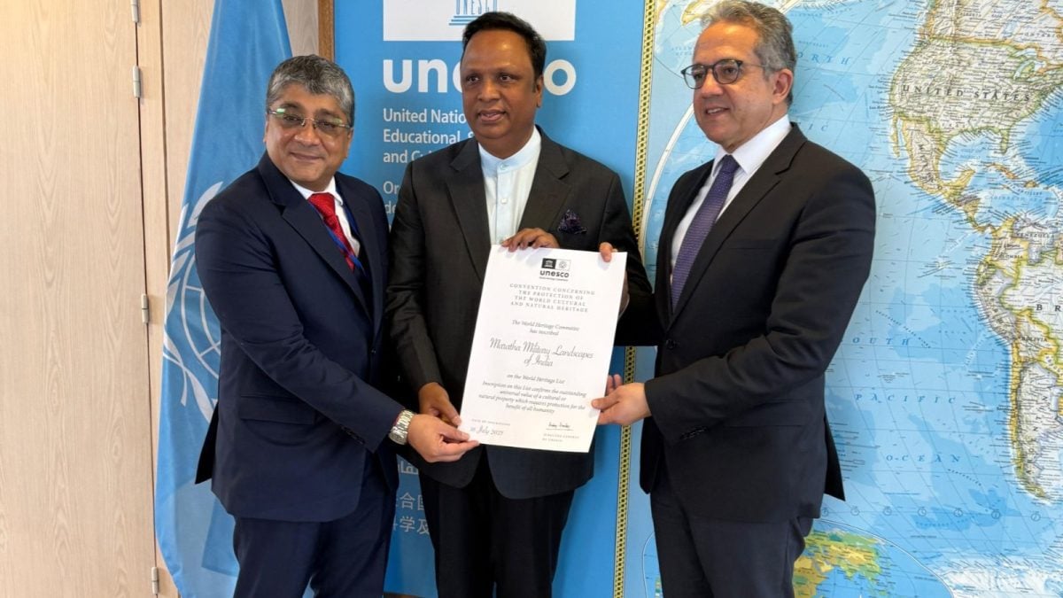Minister Ashish Shelar Receives UNESCO World Heritage Certificate For 12 Marata Forts