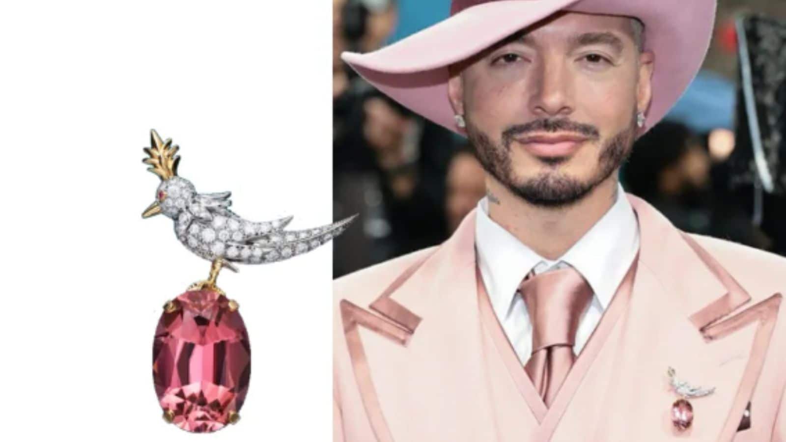 J Balvin’s 41-Carat Colour-Coordinated FlexJ Balvin didn’t just wear a brooch; he matched it to his outfit like a true maximalist. And yes, it is the same kind that Saif wore recently. At 2025 MET Gala, instead of the expected diamond version of the Schlumberger Bird on a Rock, he chose a 41-carat pink tourmaline version. 