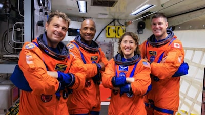 Artemis II NASA astronauts (left to right) Reid Wiseman, Victor Glover, and Christina Koch, and CSA (Canadian Space Agency) astronaut Jeremy Hansen. (Photo:nasa.gov)
