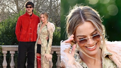 Margot Robbie in London with Jacob Elordi