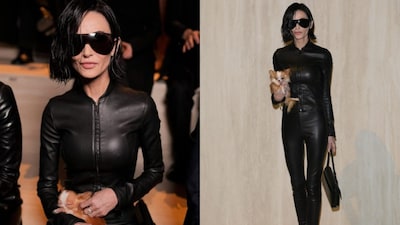 Demi Moore brought a special guest to the Gucci fashion show in Milan. 