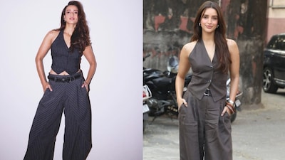 Actor Tripti Dimri rocks the corporate baddie look in two grey suit looks 