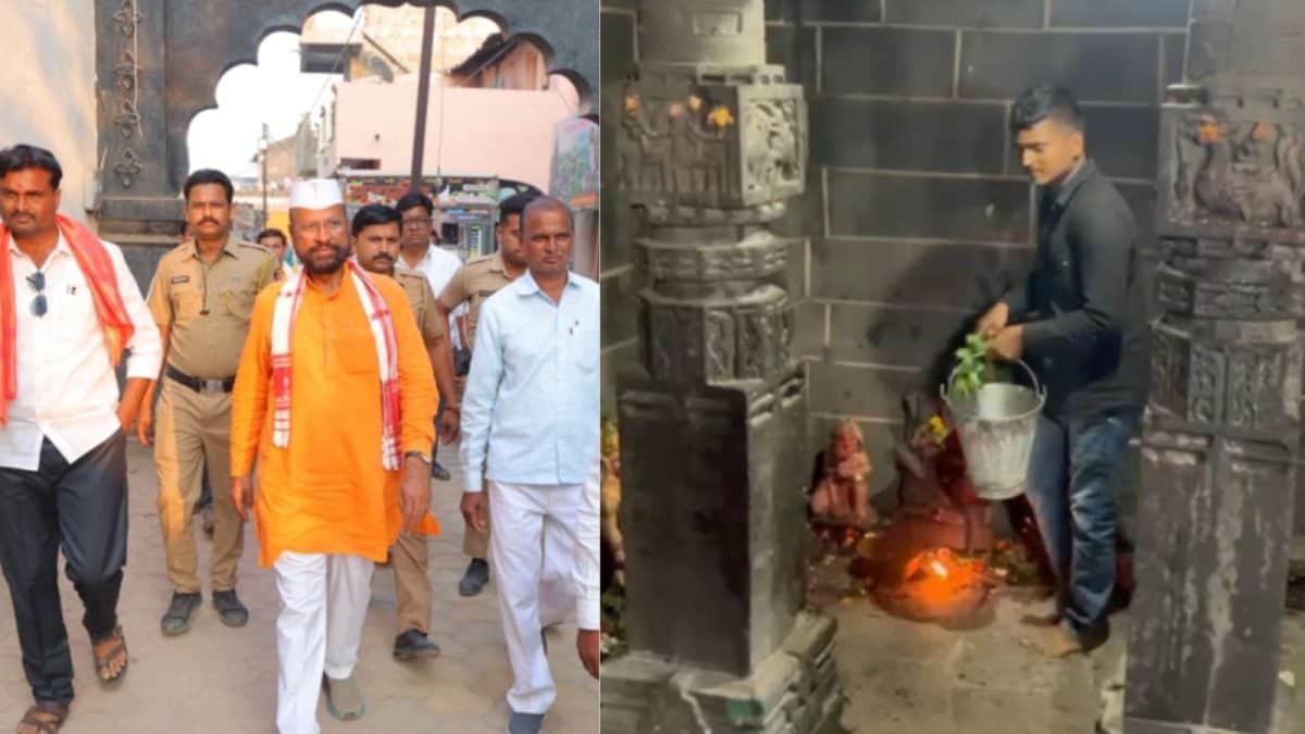 Youth Sprinkle Cow Urine To 'Purify' Temple After Politician Abdul Sattar’s Visit
