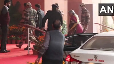 Visuals of Nirmala Sitharaman arriving at Kartavya Bhavan 1 for the first-time ever has surfaced online.