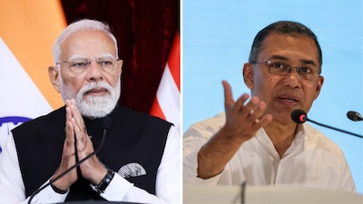 Prime Minister Narendra Modi and BNP Chief Tarique Rahman (Image credit: Reuters)