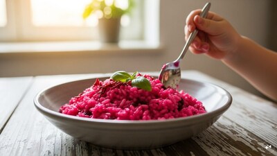 Pink Rice Risotto: Stir grated beetroot into rice or risotto during the last few minutes of cooking. The grains absorb the pigment, turning the entire dish a shocking neon pink. It’s a whimsical way to serve grains that kids find totally captivating.