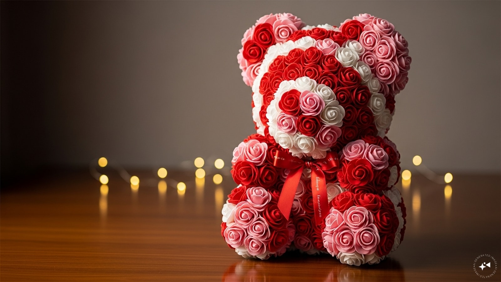 Rose Teddy Bear: Crafted from artificial roses, this teddy combines the charm of flowers with the softness of a plush toy. A modern twist on two classic Valentine’s gifts.