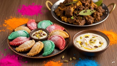 Colors & Cardamom: Holi's Gujiya, Shrikhand Spread Spring Joy...But Mutton Steals The Show In Some States