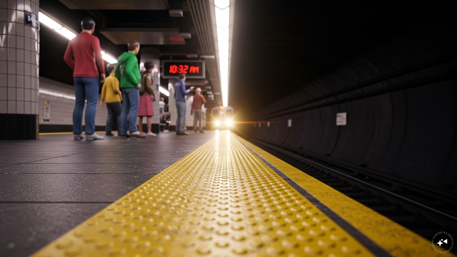 Crowd Management: Yellow lines help organize boarding and alighting, keeping crowds orderly and preventing pushing near tracks.