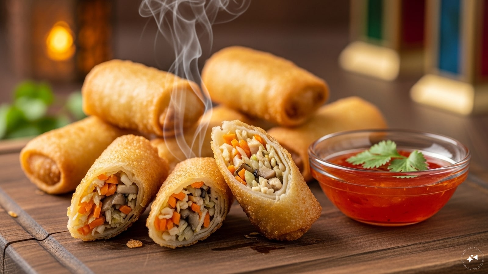 Mini Spring Rolls: Pre-made or homemade mini spring rolls can be pan-fried or baked for a fast, crispy snack. Filled with vegetables or meat, they are light, easy to handle, and provide a deliciously crunchy start to the Iftar meal.