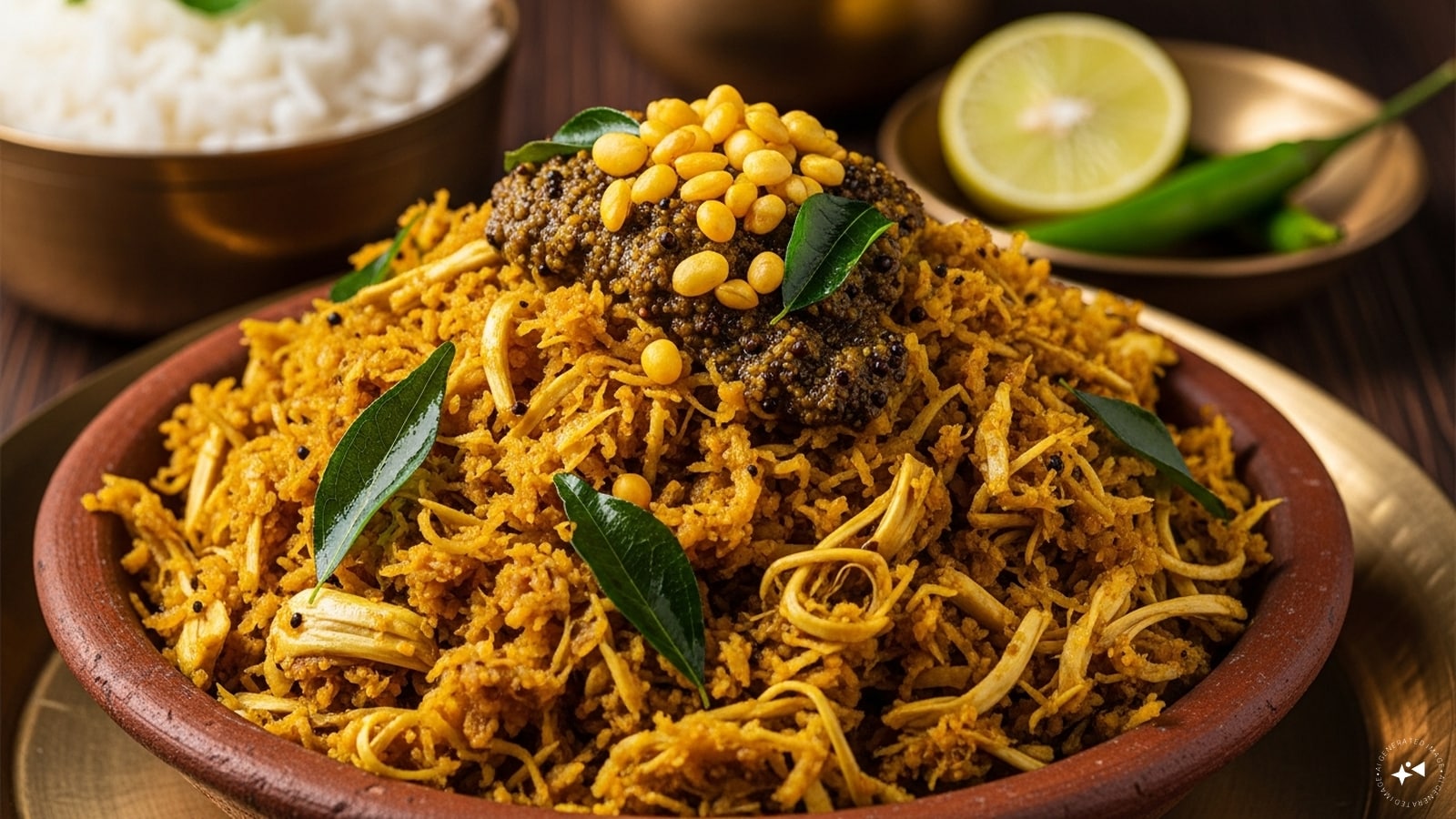 Panasa Puttu Koora (Andhra Pradesh): A coastal Andhra specialty, this dish involves shredding raw jackfruit until it resembles a crumble. It is flavored with a potent mustard seed paste (ava) and garnished with crunchy lentils and curry leaves, offering a unique, pungent, and spicy profile. Panasa Puttu Koora (Andhra Pradesh): A coastal Andhra specialty, this dish involves shredding raw jackfruit until it resembles a crumble. It is flavored with a potent mustard seed paste (ava) and garnished with crunchy lentils and curry leaves, offering a unique, pungent, and spicy profile.