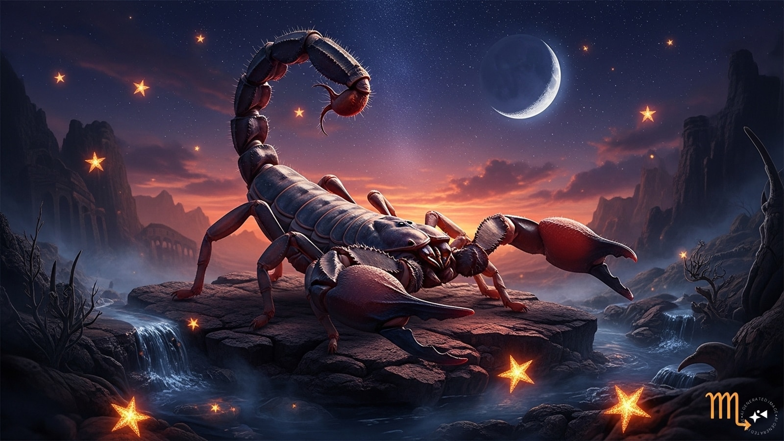 Escorpião, governado por Marte, pode enfrentar inimigos ocultos, obstáculos repentinos e intensidade emocional. Oferecer sementes de gergelim preto ao fogo e recitar Hanuman Chalisa ajuda a remover influências negativas. Doar óleo de mostarda fortalece a proteção e reduz as aflições planetárias.