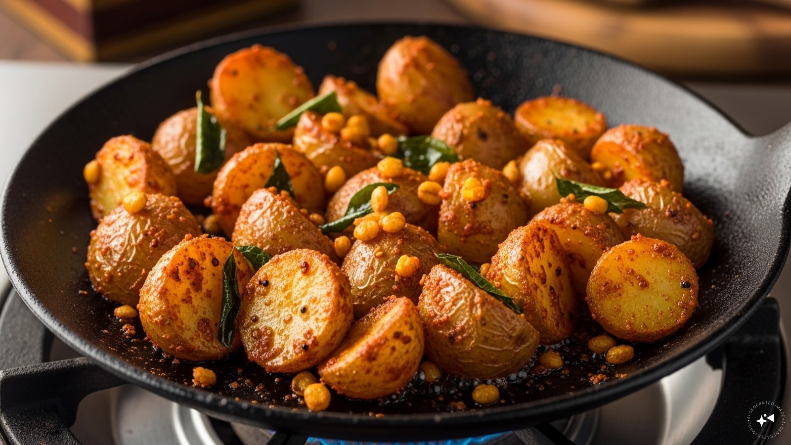 Potato Roast (Tamil Nadu): Known locally as Urulai Kizhangu Poriyal, these potatoes are parboiled and then slow-roasted on a tawa with sambar powder, curry leaves, and urad dal. The result is a spicy, crispy exterior that is a favourite accompaniment to sambar rice.