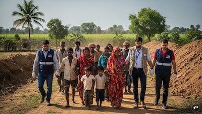 The victims used to live in temporary huts made of bricks without access to adequate water or sanitation. (AI-generated image)